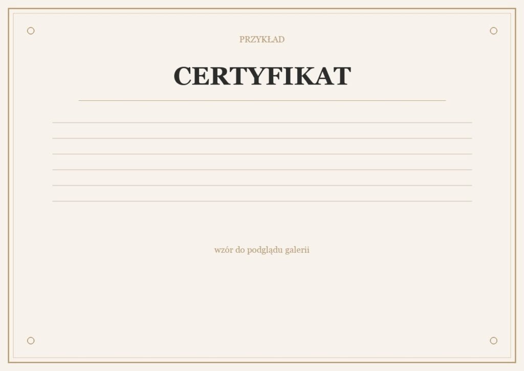 Sample certificate — template for gallery preview