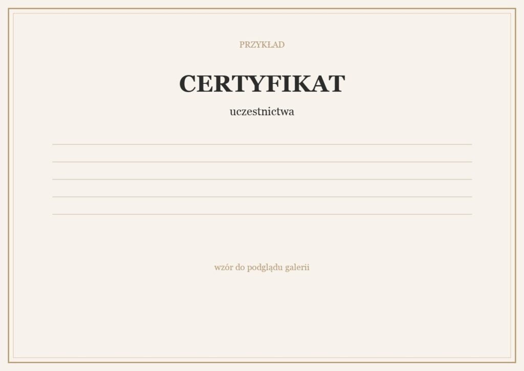 Sample certificate 2 — template for gallery preview