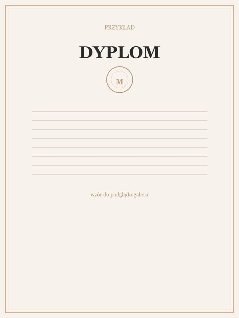 Sample diploma — template for gallery preview